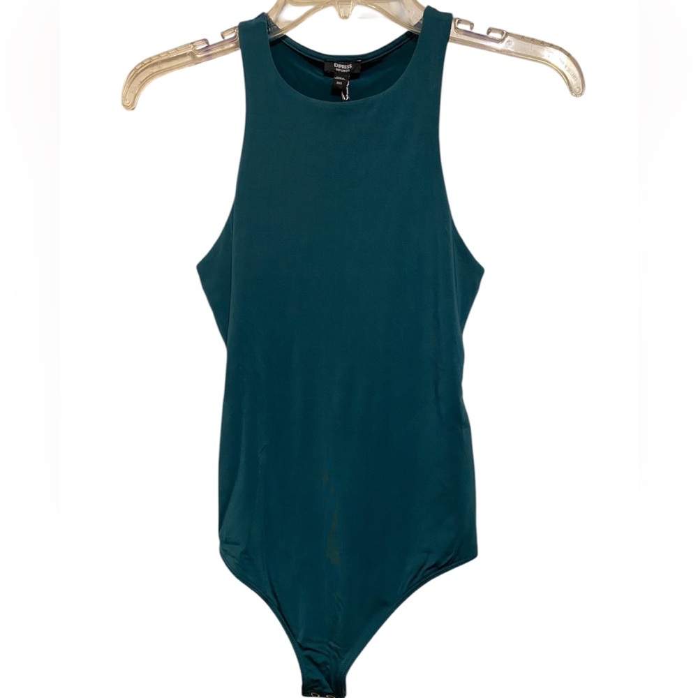 Express Body Contour Sleeveless High Neck Thong Bodysuit
